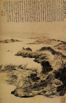 Shitao Herbst am Stadtrand von Yangzhou 1707 alte China Tinte Ölgemälde